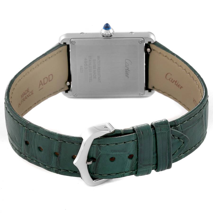 Cartier Tank Must Large Steel Green Dial Ladies Watch WSTA0056 Card