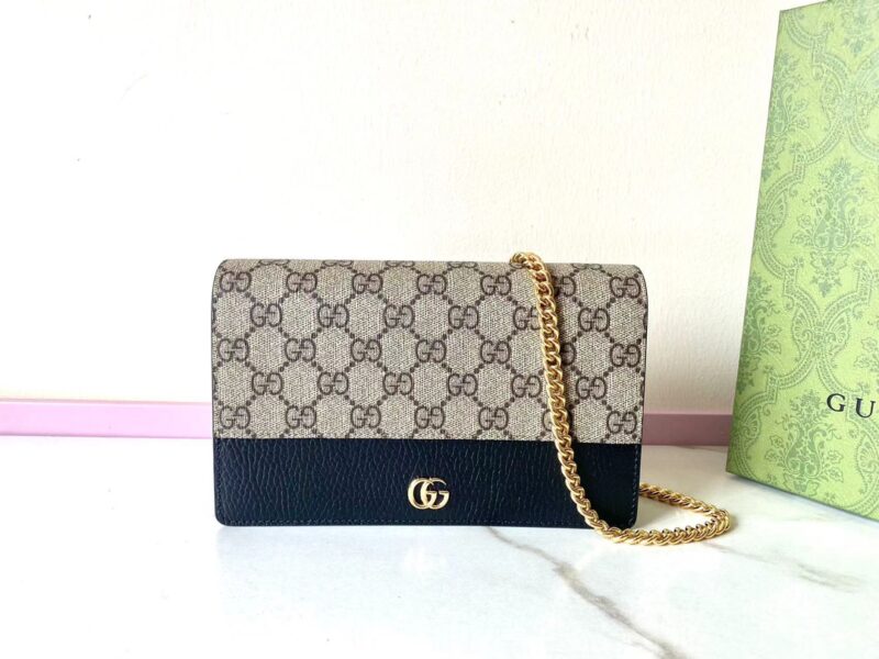 Replica Gucci GG Marmont Chain Bag Black