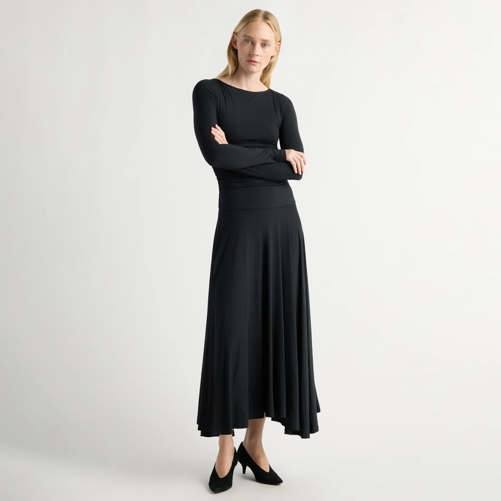 Tamryn Ruched Drop-Waist Dress
