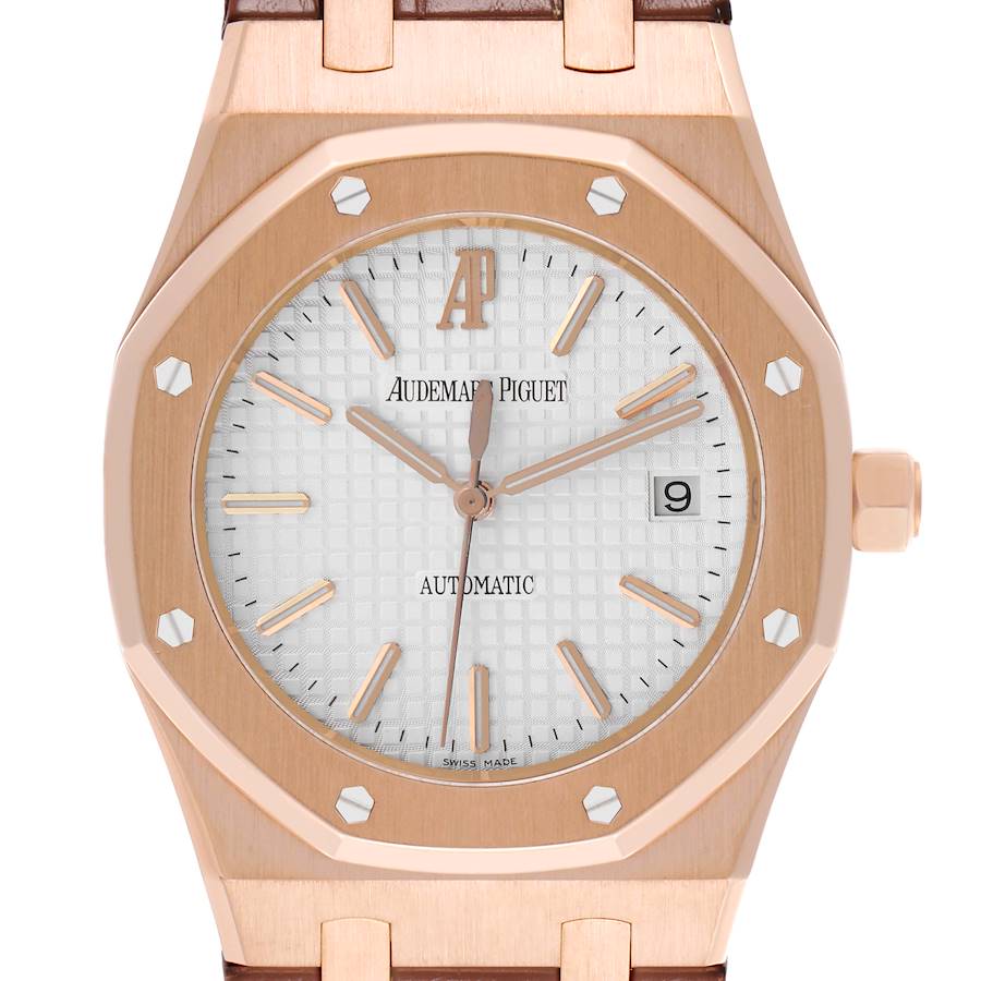Audemars Piguet Royal Oak 18k Rose Gold Silver Dial Watch 15300OR