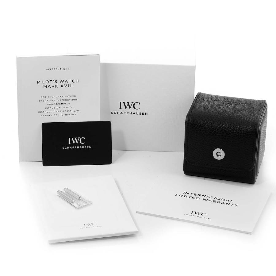 IWC Pilot Mark XVIII Black Dial Steel Mens Watch IW327015