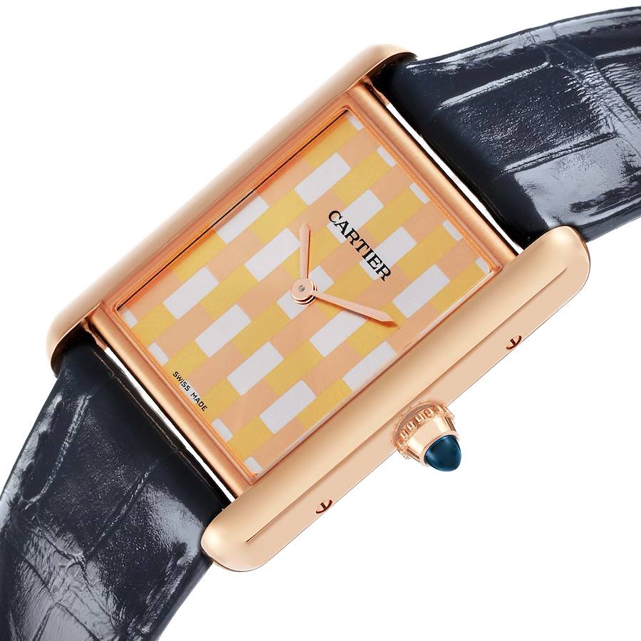 Cartier Tank Louis Large Three-Gold Dial Yellow Gold Mens Watch WGTA0176
