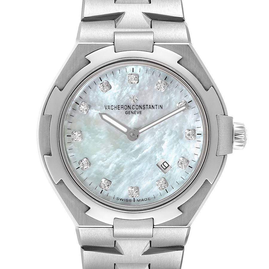 Vacheron Constantin Overseas 34 Steel MOP Diamond Ladies Watch 25750