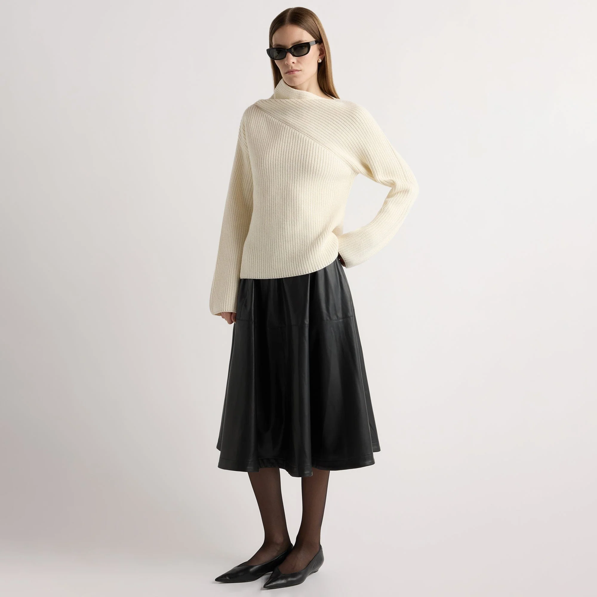 Harlow Vegan Leather Flare Skirt
