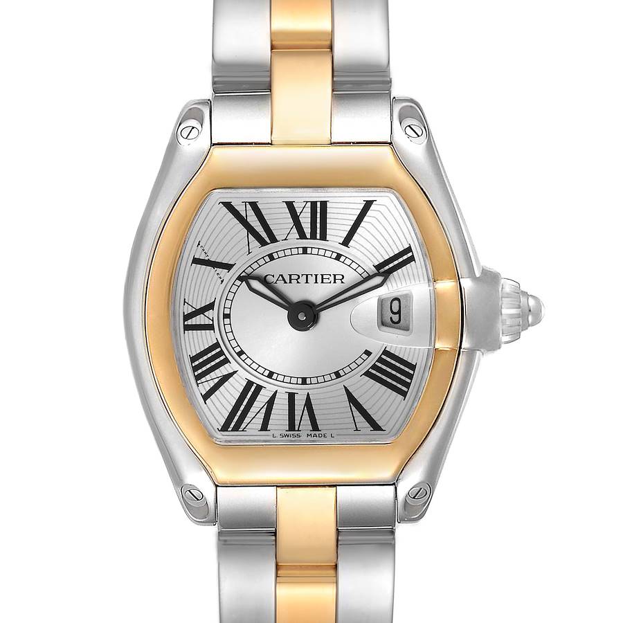 Cartier Roadster Steel Yellow Gold Silver Dial Ladies Watch W62026Y4
