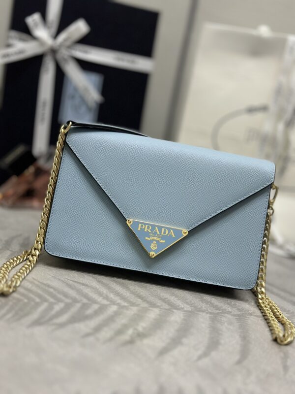 Replica Prada Saffiano Blue Small Envelope