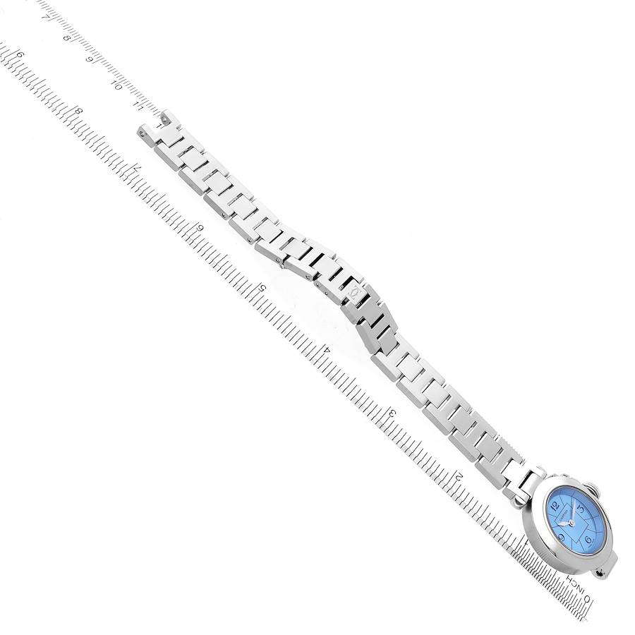 Cartier Miss Pasha 1st Anniversary Blue Dial Steel Ladies Watch W3140024