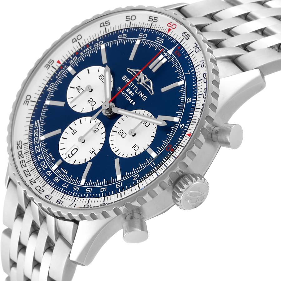 Breitling Navitimer 01 Blue Dial Steel Mens Watch AB0137