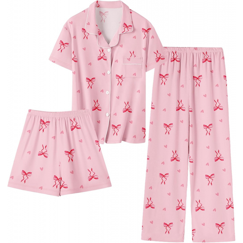 Girls Lyocell 3 Piece Pajamas Set
