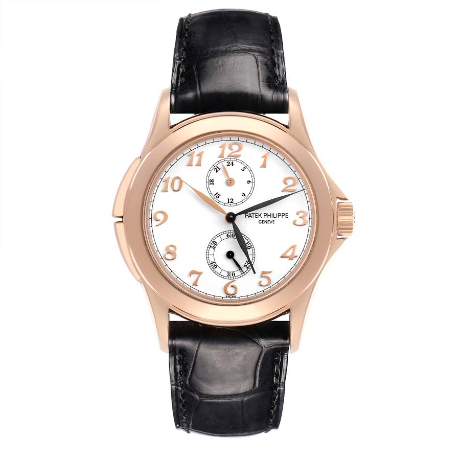 Patek Philippe Calatrava Travel Time Rose Gold Mens Watch 5134