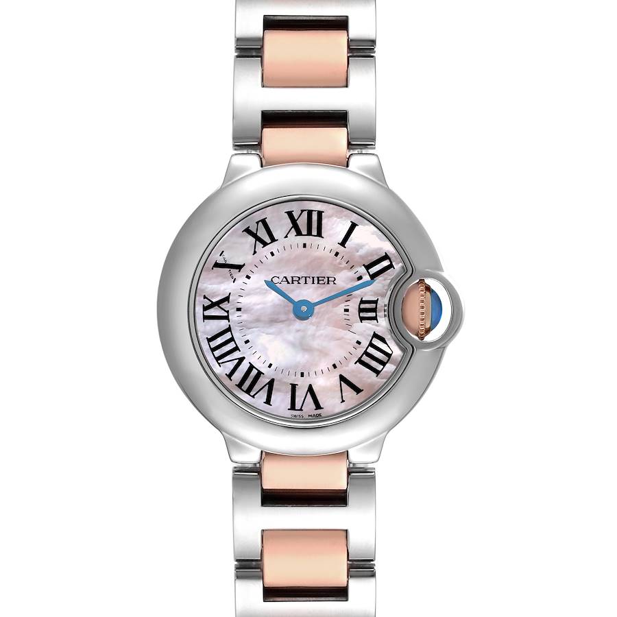 Cartier Ballon Bleu Steel Rose Gold Pink MOP Dial Ladies Watch W6920034