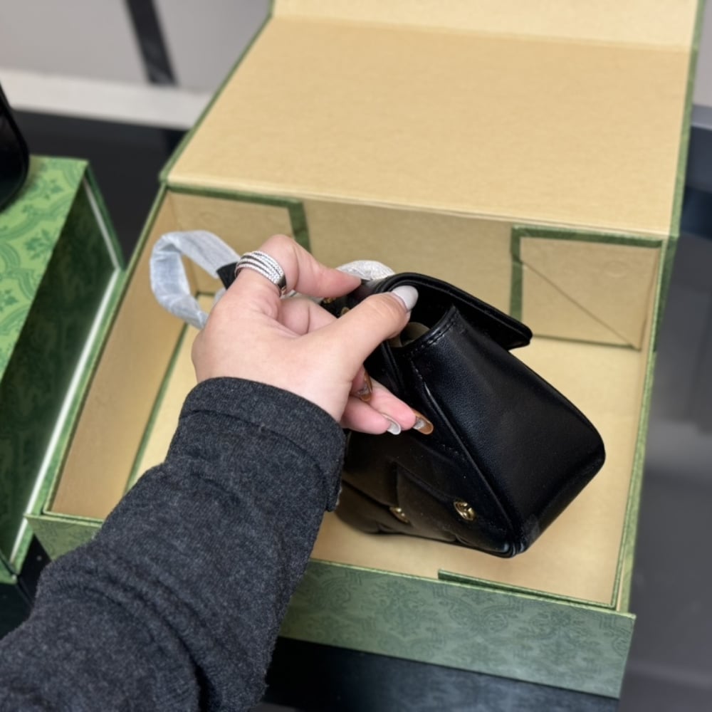 Gucci Gg Marmont Small Shoulder Bag Black 26Cm 443497 Aacpg 1000