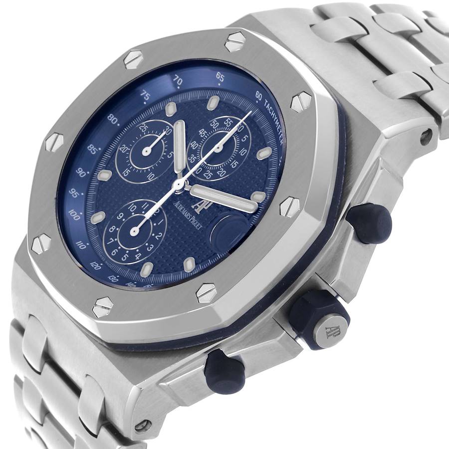 Audemars Piguet Royal Oak Offshore Chronograph Blue Dial Mens Watch 25721ST