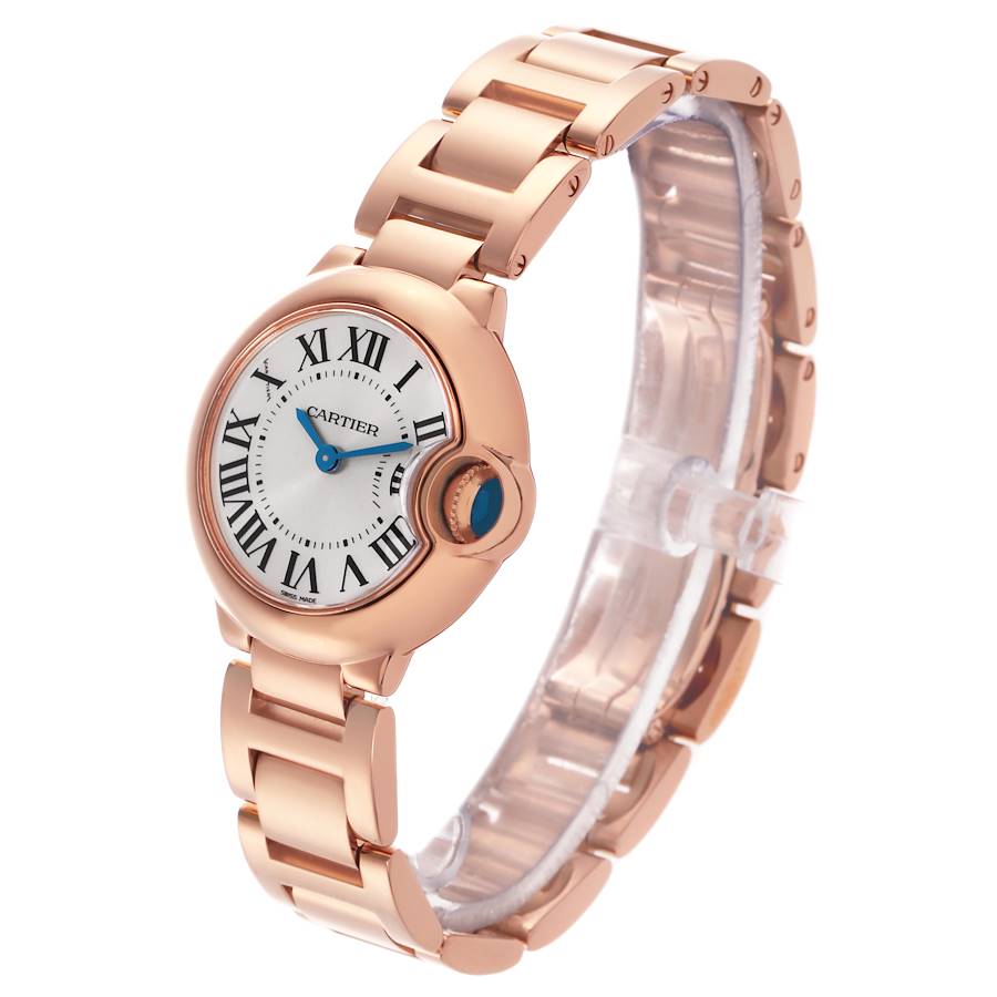 Cartier Ballon Bleu 28 Silver Dial Rose Gold Ladies Watch W69002Z2