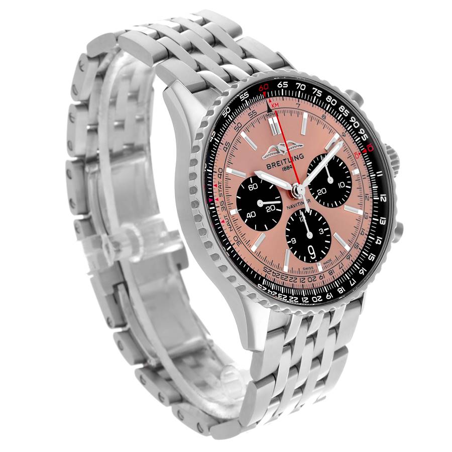 Breitling Navitimer B01 Salmon Dial Steel Mens Watch AB0138