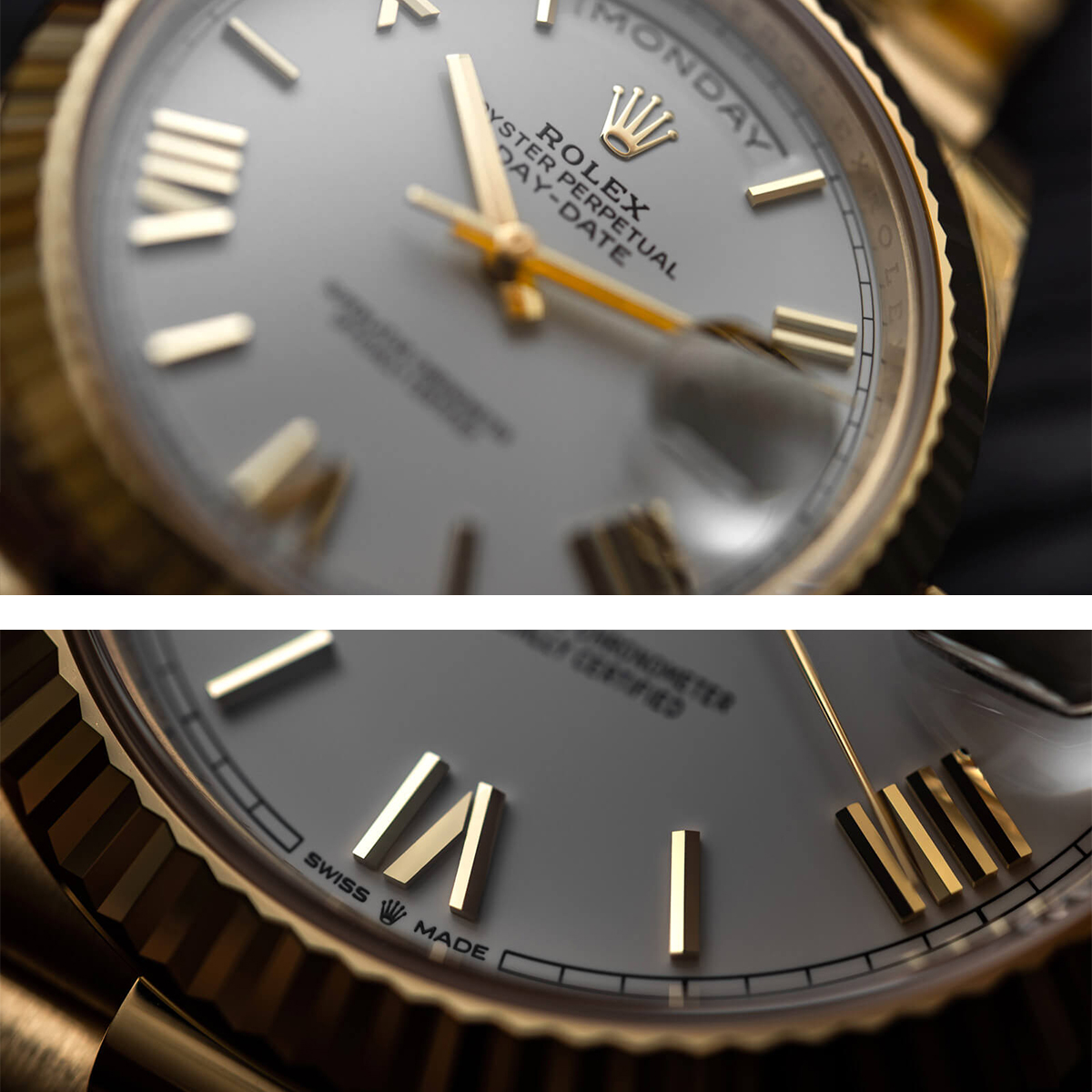 ROLEX 228238 DAY-DATE 40MM PRESIDENT 18K YELLOW GOLD SILVER ROMAN DIAL