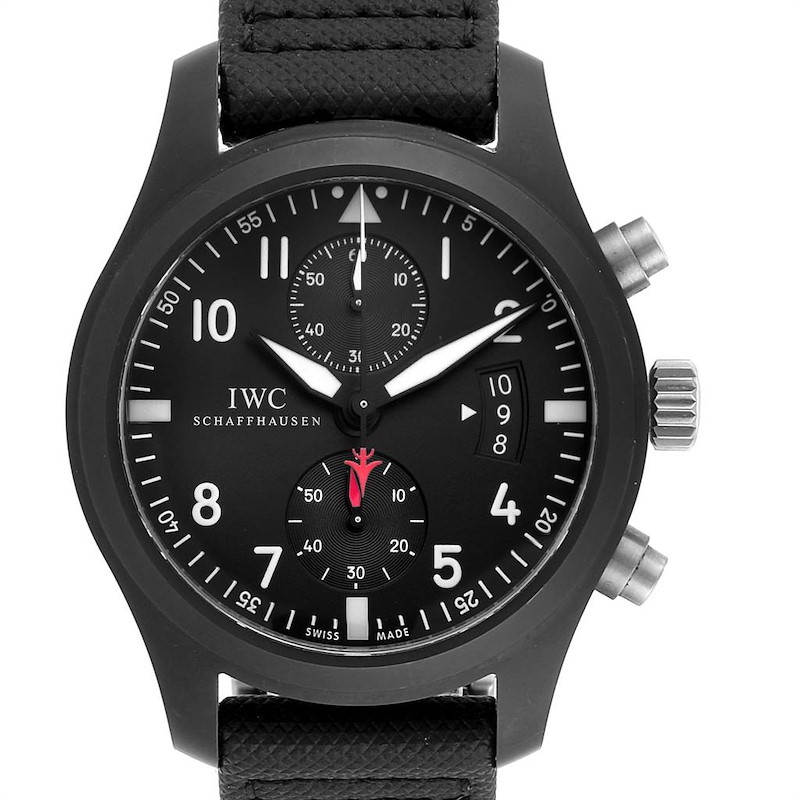 IWC Pilot Top Gun Chronograph Ceramic Titanium Mens Watch IW388001