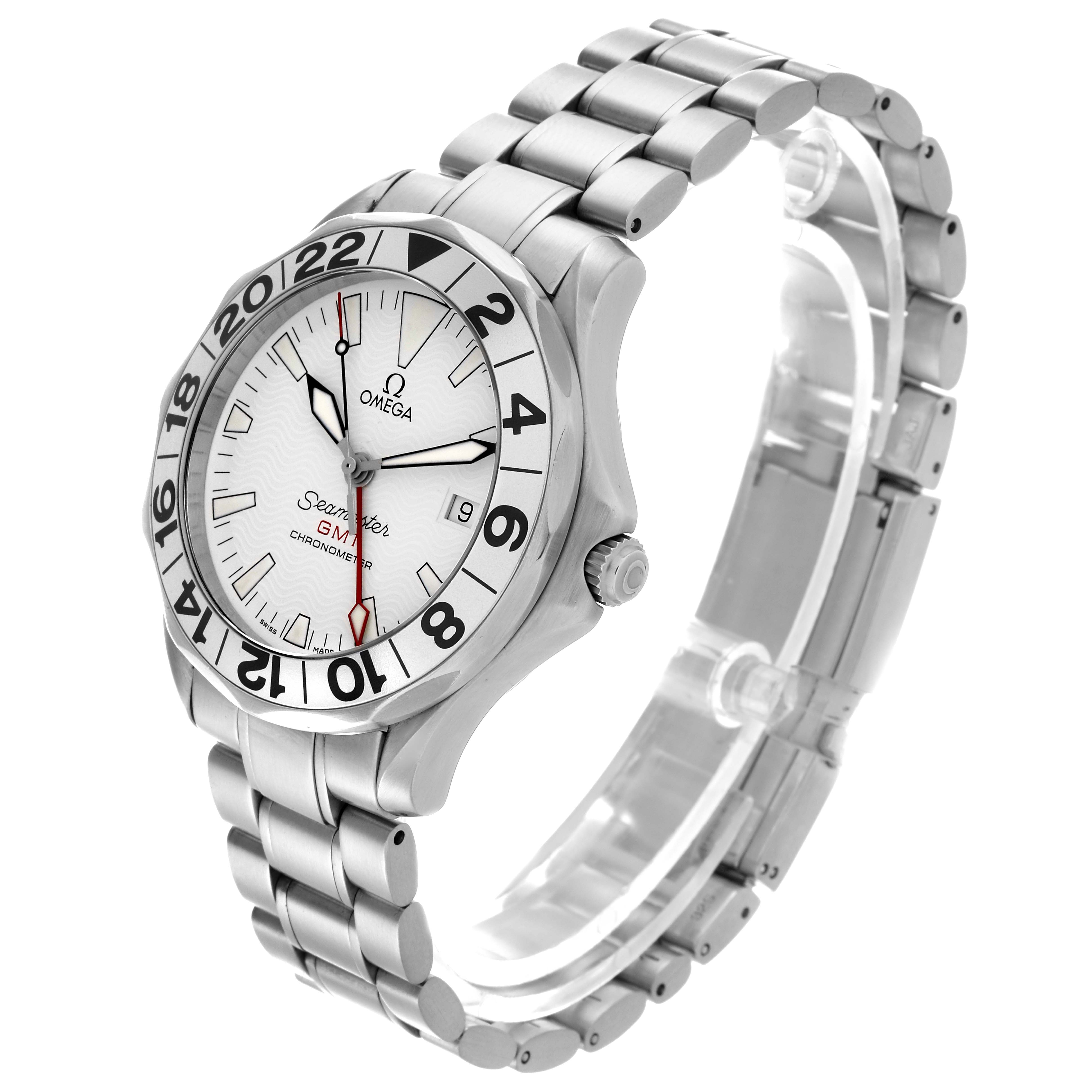 Omega Seamaster Diver 300M GMT Great White Dial Mens Watch 41.0 MM 2538.20.00