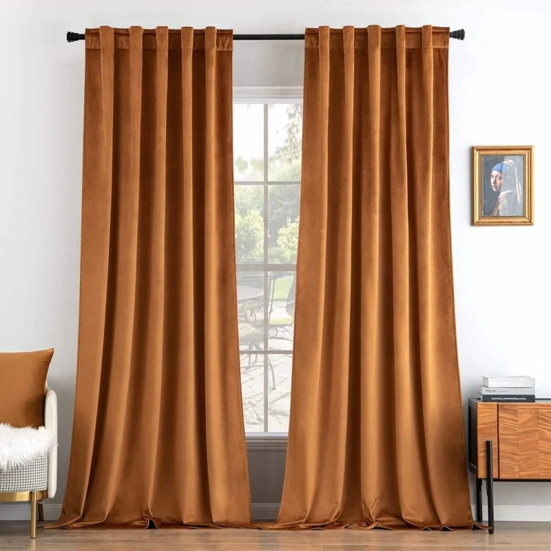 Custom Velvet Luxury Blackout Curtains  (2 Panels) - Back Tab & Rod Pocket