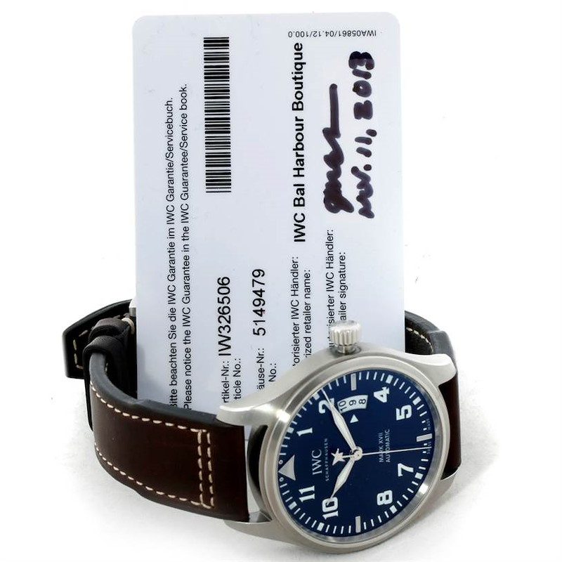 IWC Pilots Mark XVII Le Petit Prince Steel Mens Watch IW326506