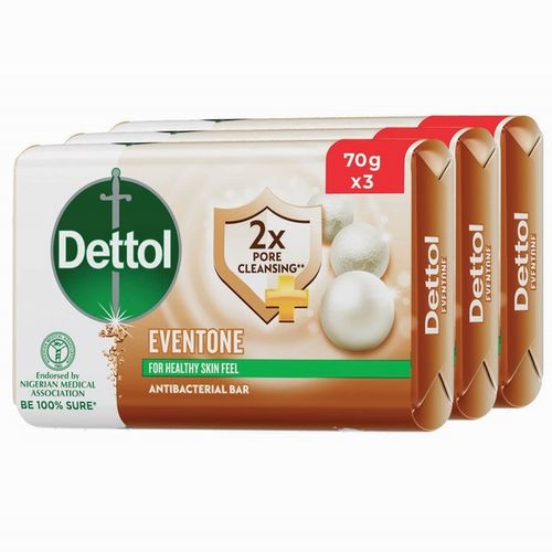 Dettol Soap Even Tone - 70g (Pack Of 3)