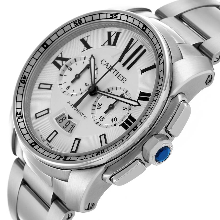 Cartier Calibre Chronograph Steel Mens Watch W7100045