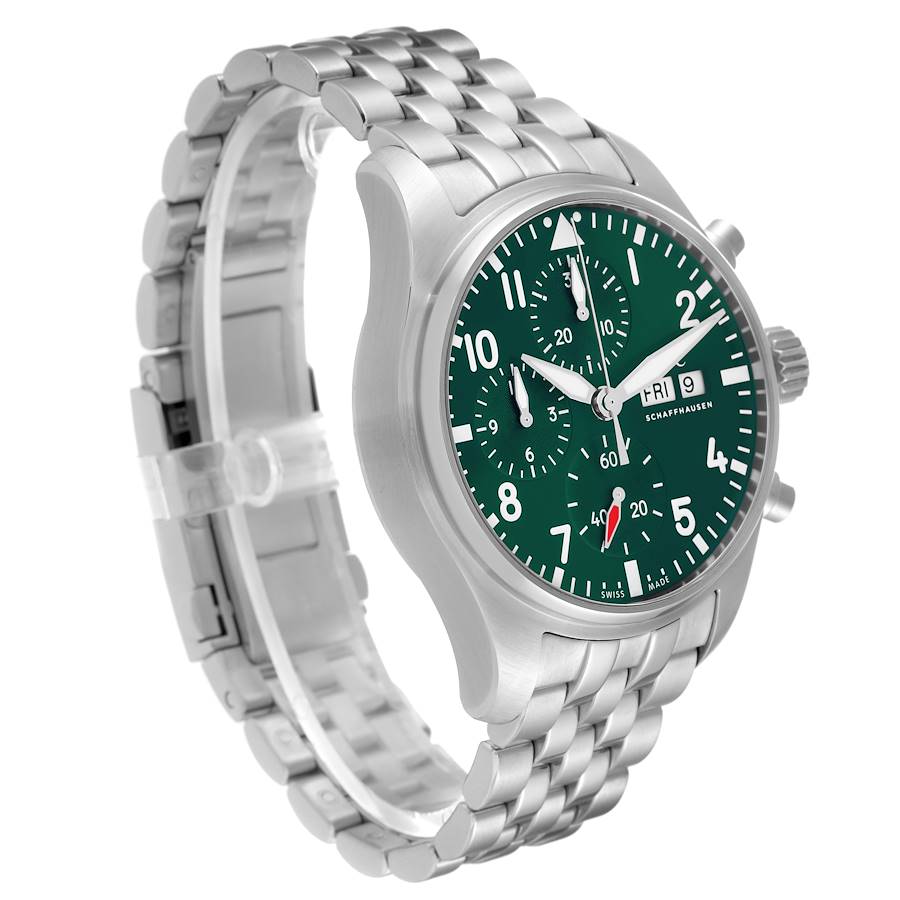 IWC Pilot Chronograph 41 Green Dial Steel Mens Watch IW388104