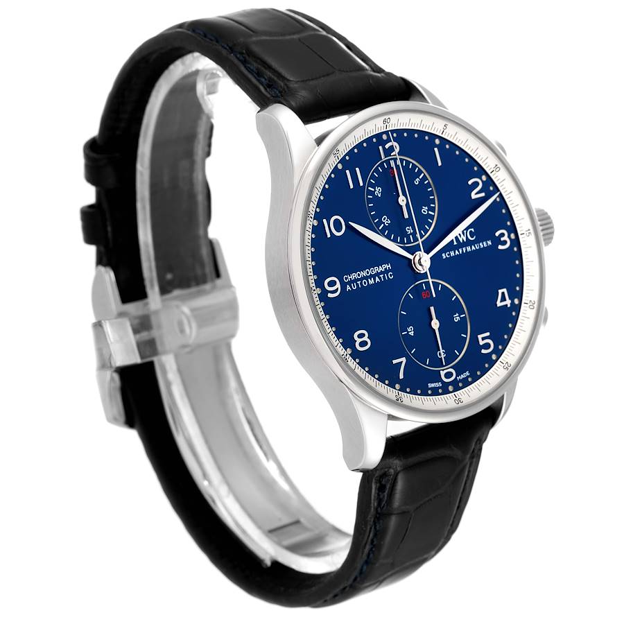 IWC Portuguese Chronograph Blue Dial Steel Mens Watch IW371432