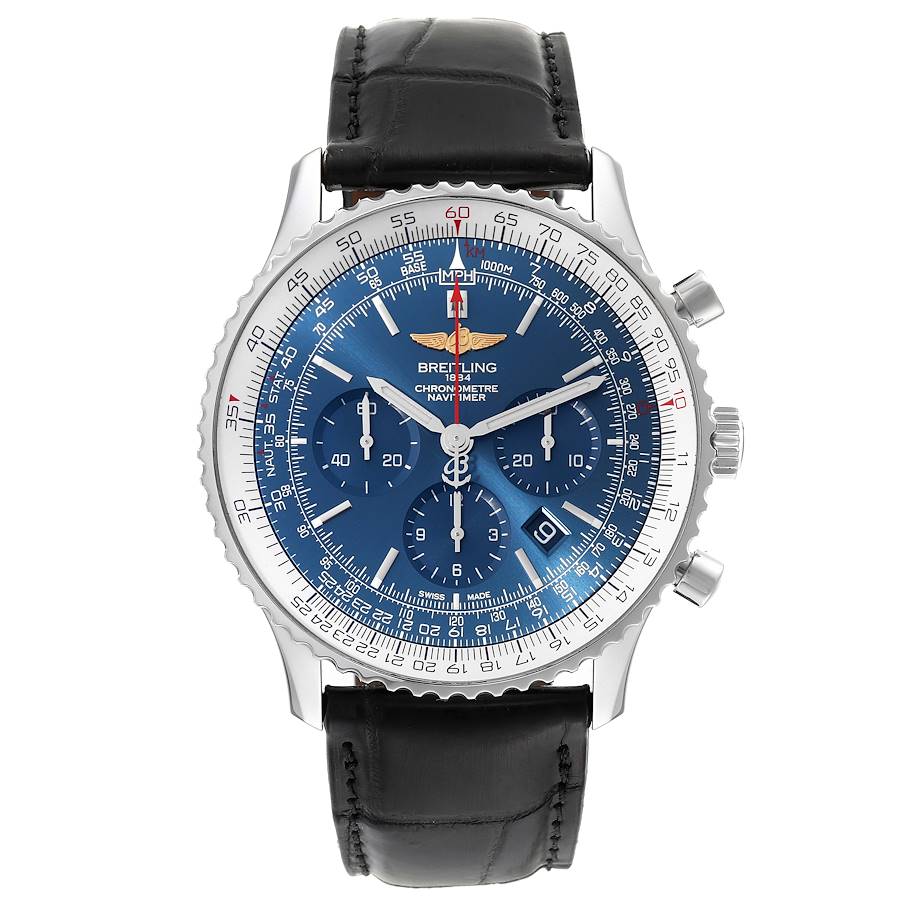 Breitling Navitimer 01 46 Blue Dial Steel Mens Watch AB0127