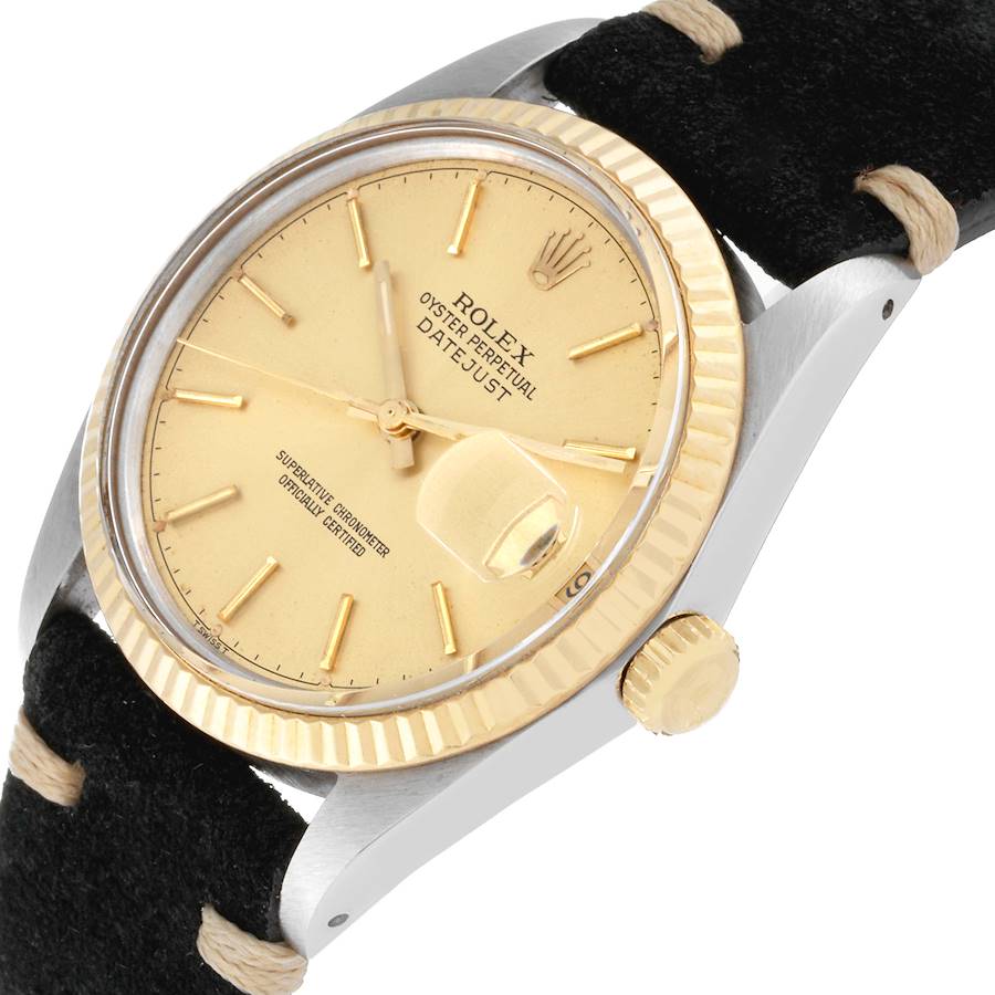 Rolex Datejust Steel Yellow Gold Champagne Dial Vintage Mens Watch 16013