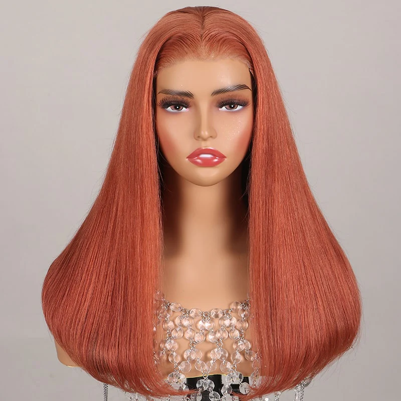 $100 OFF Code: MS100 | Megalook 6x5 Invisible Knots Glueless Ginger Brown Straight wig