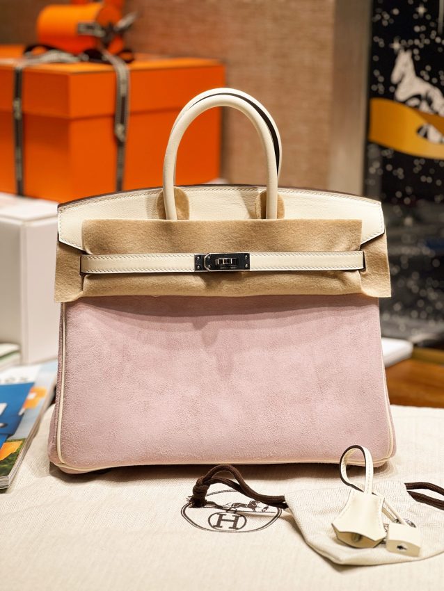 Replica Hermès Birkin Pink Suede