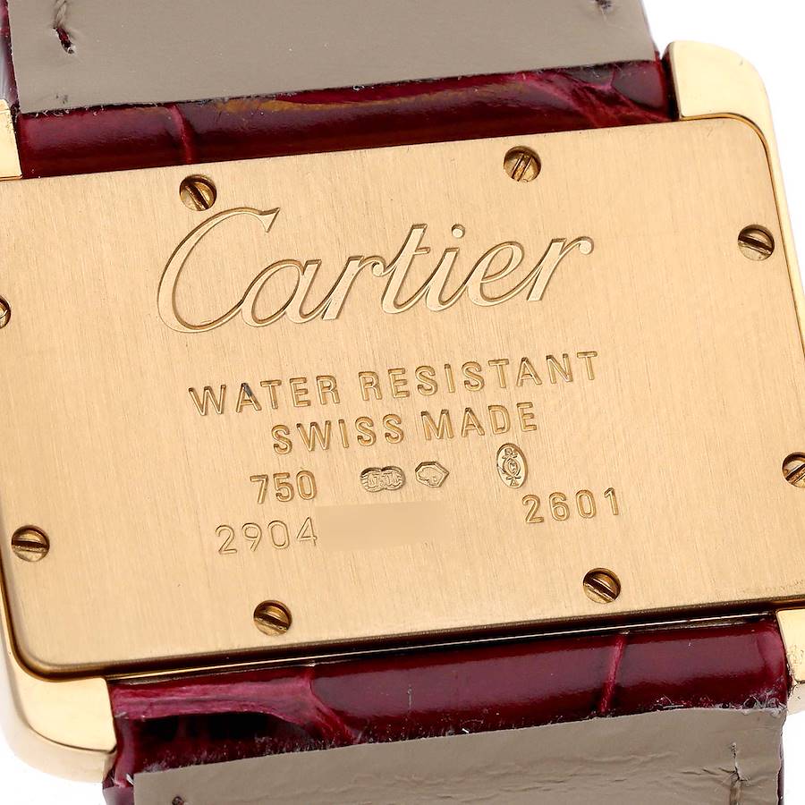Cartier Tank Divan Mini Yellow Gold Red Strap Ladies Watch W6300356