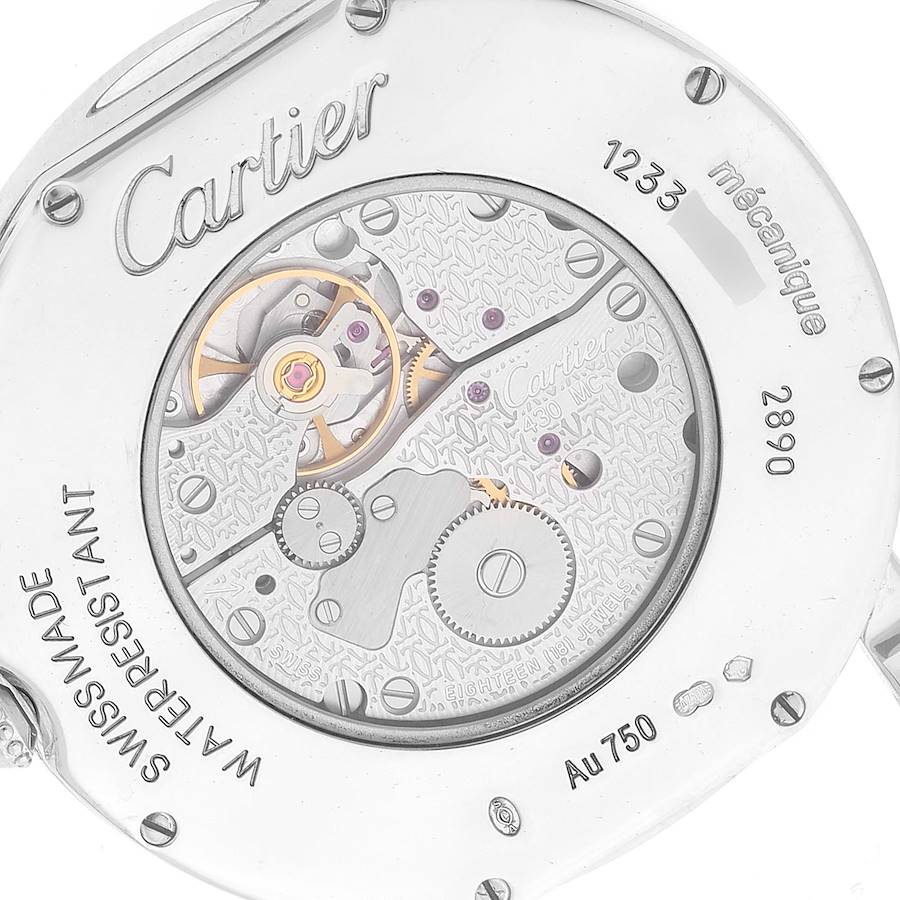 Cartier Ronde Louis White Gold Diamond Mens Watch WR000551