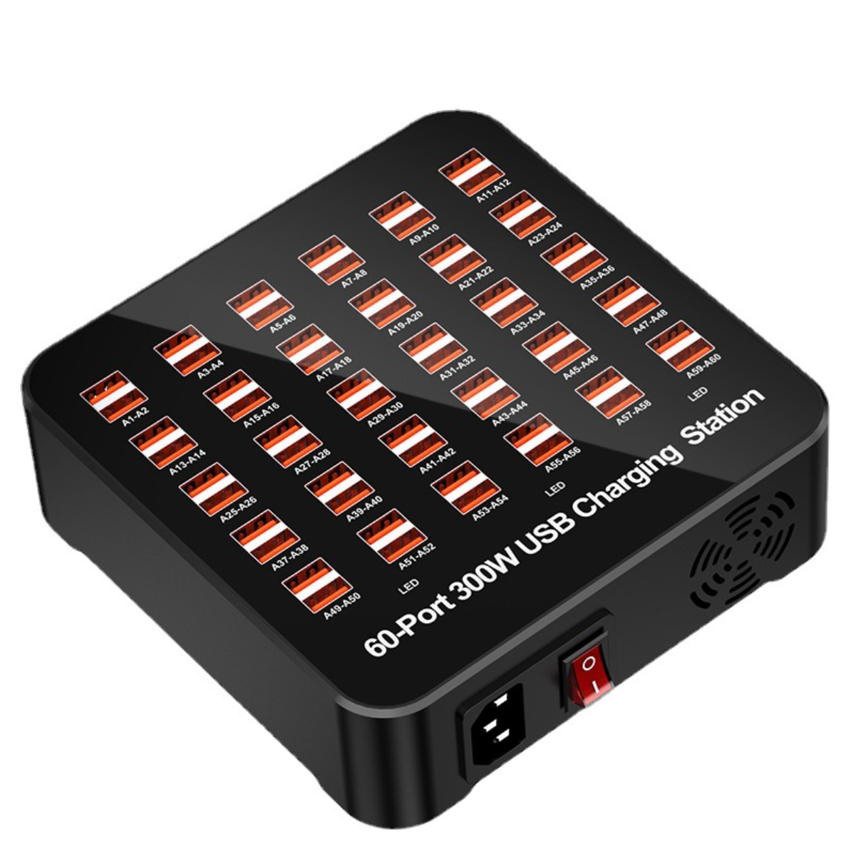 60-Port 300W USB Charging Station Multi Device Charging Hub