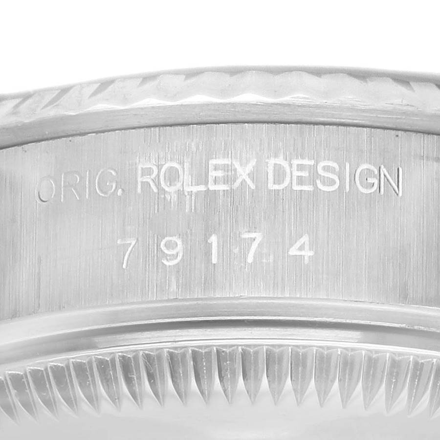 Rolex Datejust Blue Diamond Dial White Gold Steel Ladies Watch 79174