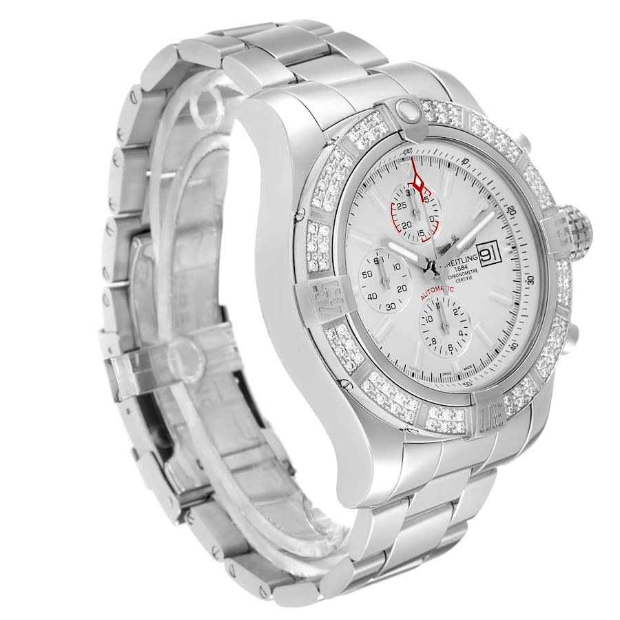 Breitling Aeromarine Super Avenger II White Dial Steel Watch A13371