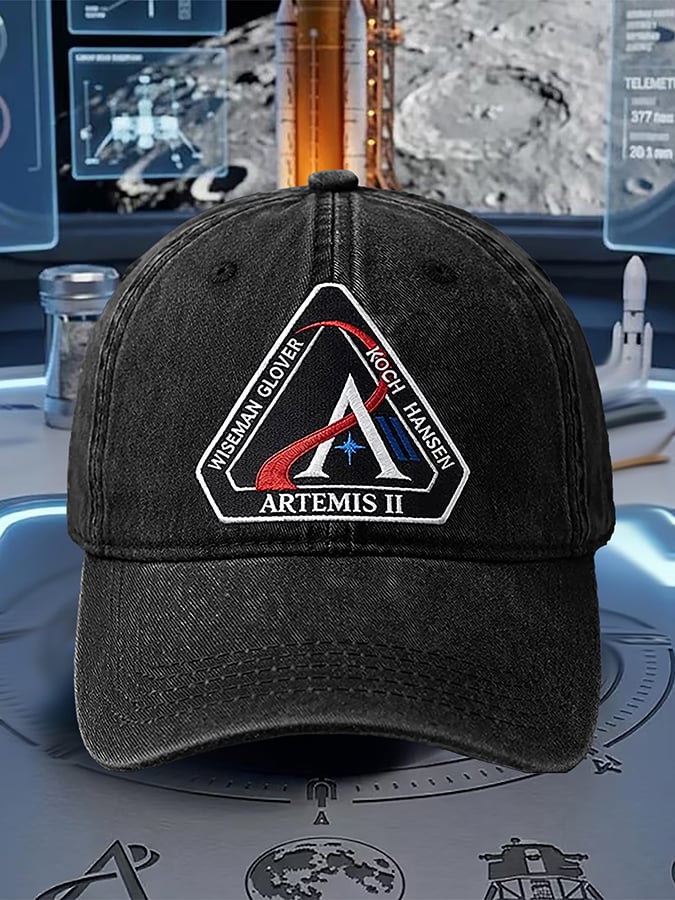 Unisex  Artemis II  Print  Washed Cotton Cap