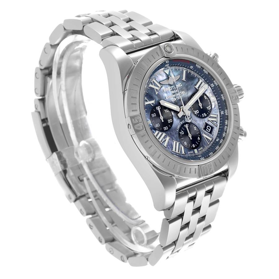 Breitling Chronomat 44 Airbourne Mother Of Pearl Dial Steel Mens Watch AB0115 Card