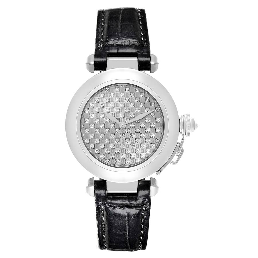Cartier Pasha 32 White Gold Diamond Ladies Watch WJ112031