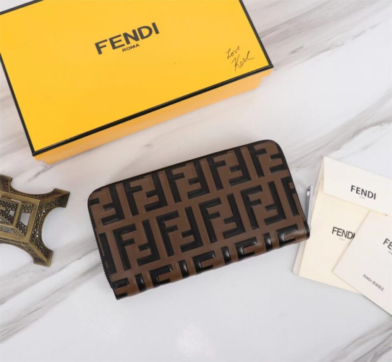 Replica Fendi Ff Brown Wallet