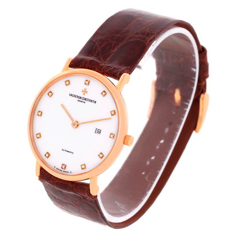 Vacheron Constantin Patrimony 18K Rose Gold Diamond Watch 39005