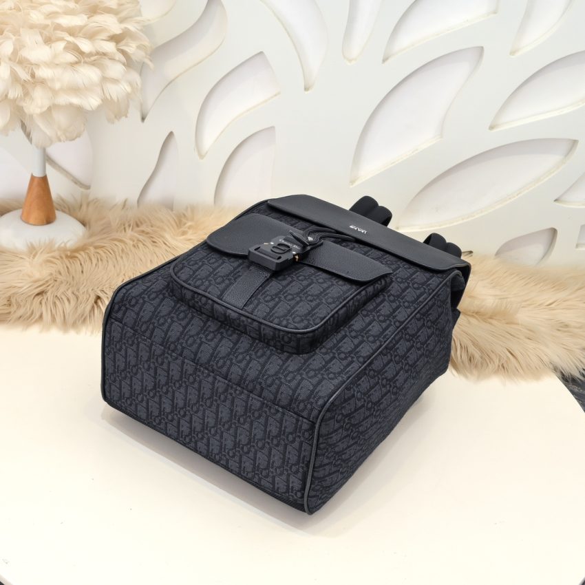 Replica Dior Saddle Backpack With Flap Black