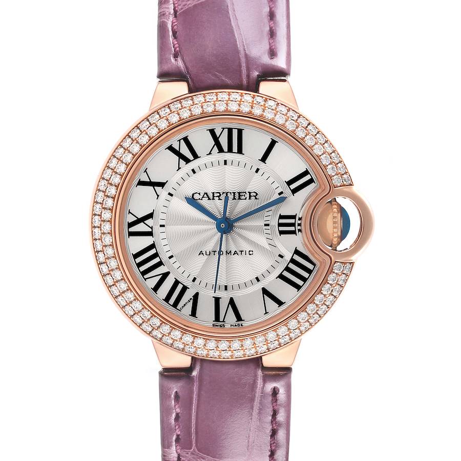 Cartier Ballon Bleu 33 Rose Gold Diamond Ladies Watch WE902066