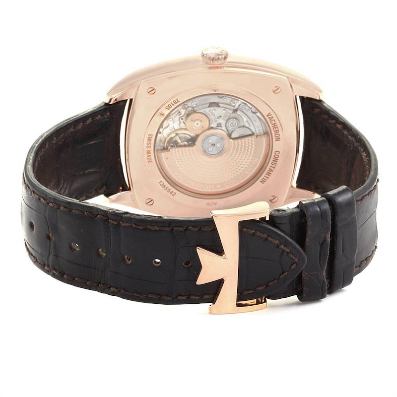 Vacheron Constantin Harmony Dual Time Rose Gold Mens Watch 7810S