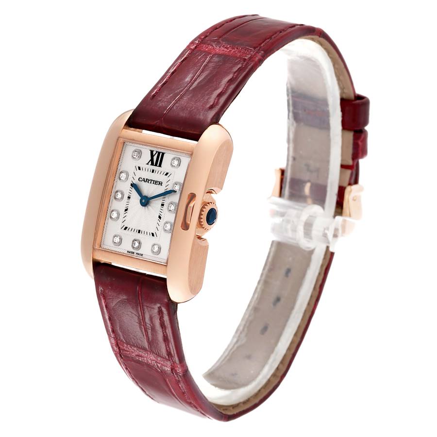 Cartier Tank Anglaise Rose Gold Diamond Dial Small Ladies Watch WJTA0007 Papers