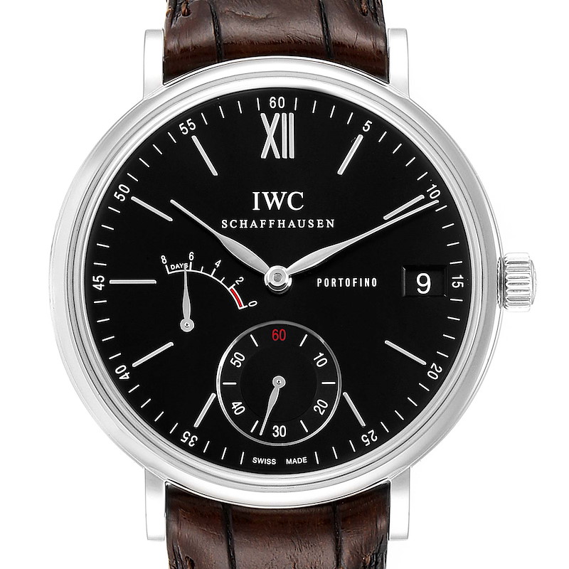 IWC Portofino 8 Days Power Reserve 45mm Black Dial Mens Watch IW510102