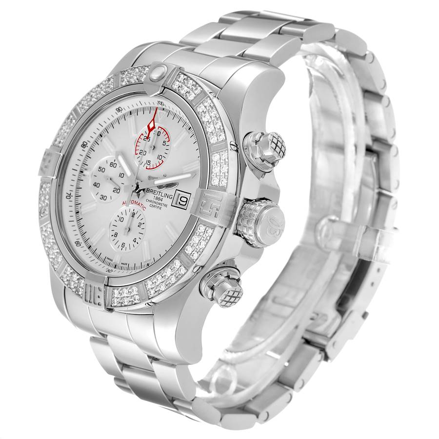 Breitling Aeromarine Super Avenger II White Dial Steel Watch A13371