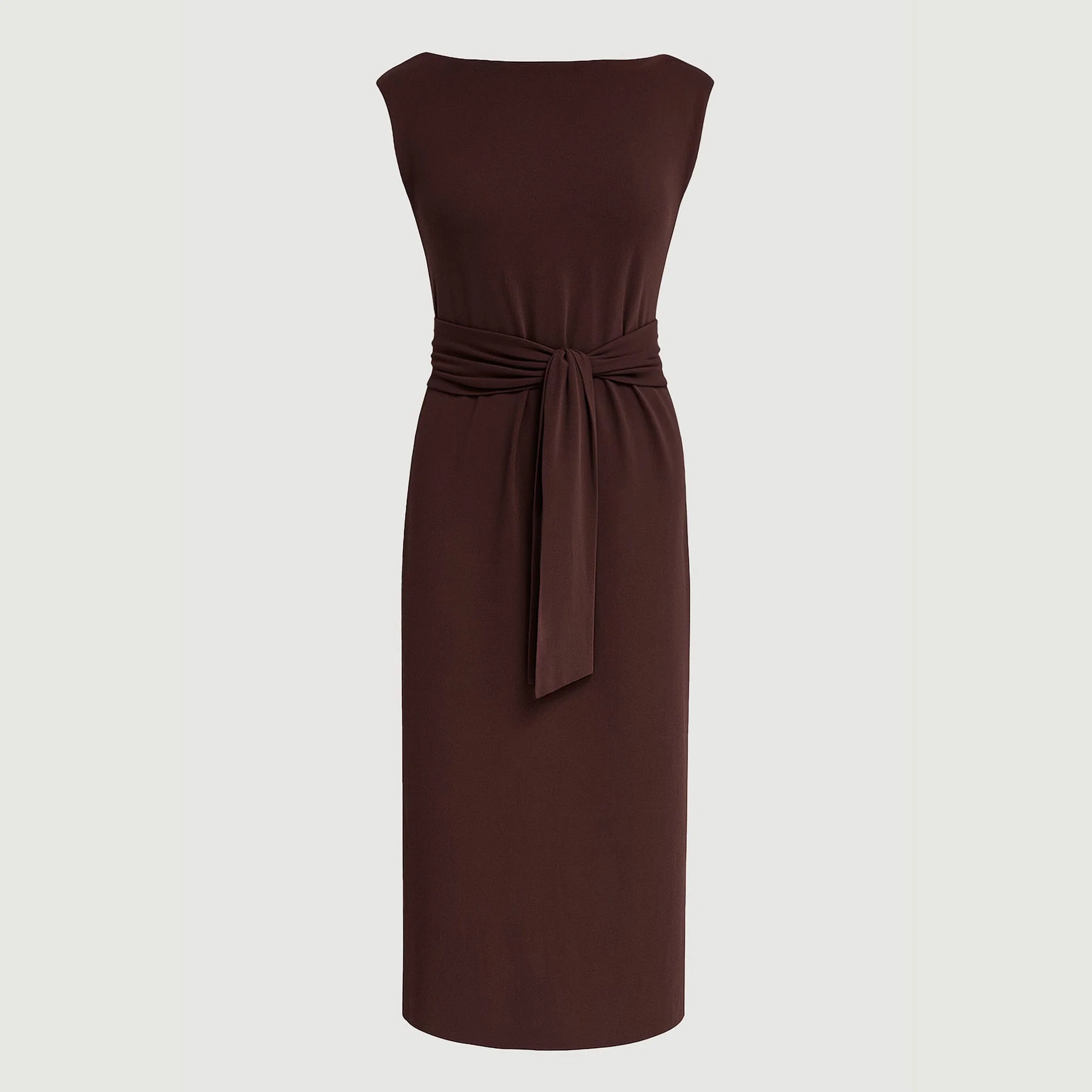 Edina Tie-Front Slit-Neck Dress (Petite)
