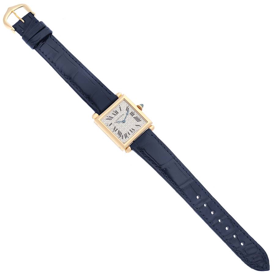 Cartier Tank Obus Yellow Gold Black Strap Ladies Watch W1532756
